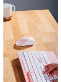 EVERET KM-9676 Beyaz/Pempe Multimedya Tablet-Telefon Standlı Klavye + Mouse Set